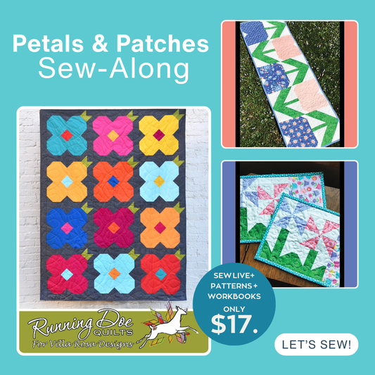 May Flowers Pattern Bundle – 3 Bloom-Inspired Quilting Projects + Sewing Guide Workbooks (Digital Download)