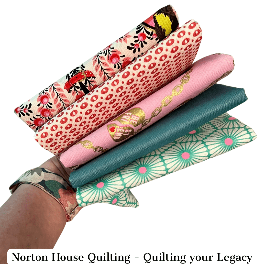 Dogs Tula Pink with Pink & Teal - 1/2-yard Bundle