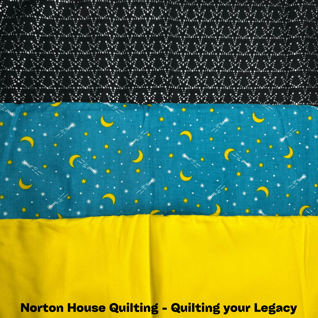 💥 🌙 Midnight in Black & Yellow – Tonal 1-Yard Bundle (3 Yards Total)