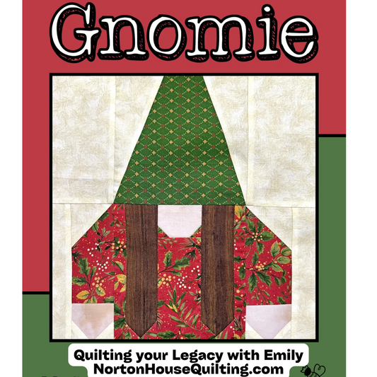 Gnome Gerome Block — Digital Quilt Pattern (PDF Download) ✂️