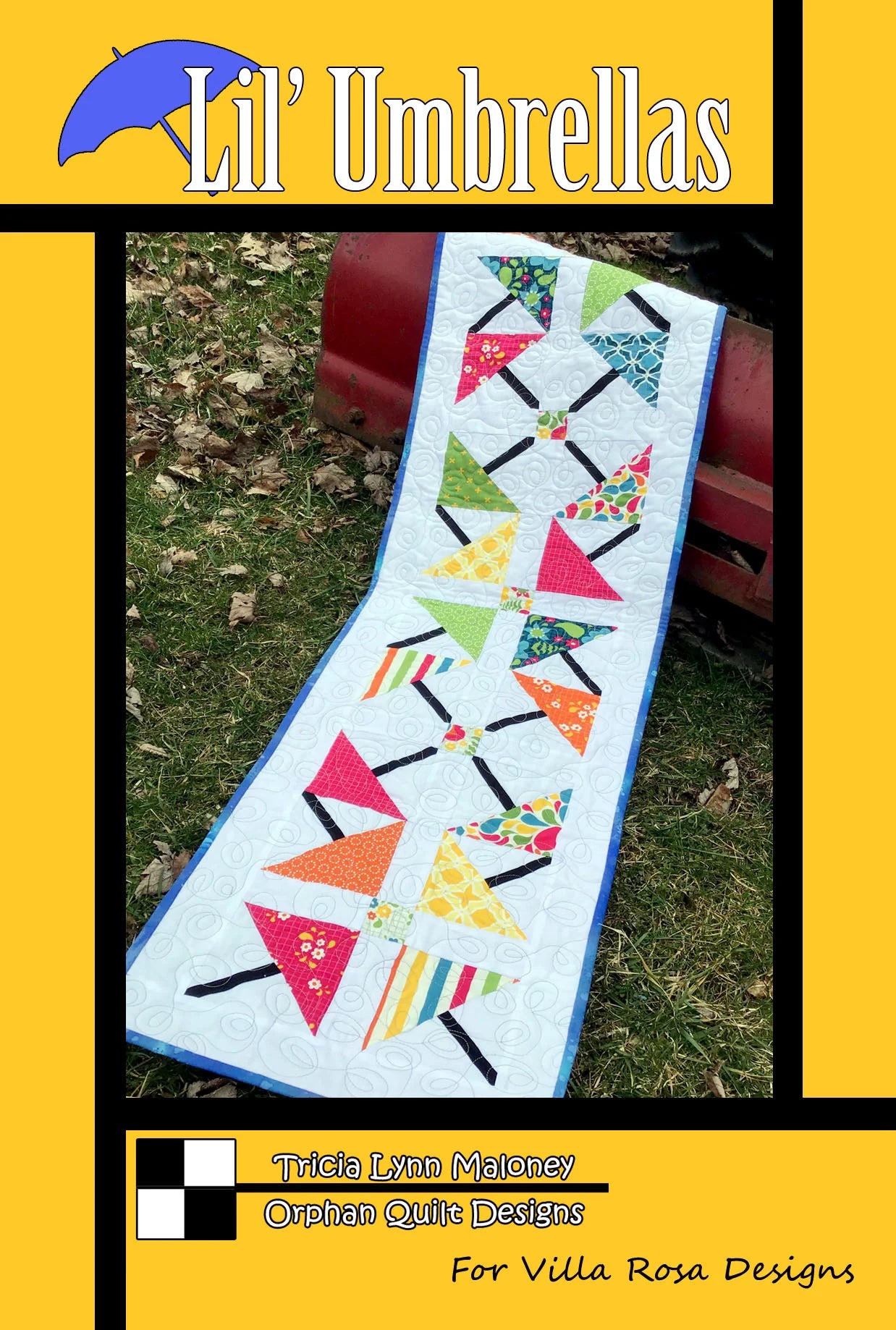 DIGITAL Lil’ Umbrellas Table Topper Pattern - Villa Rosa Designs