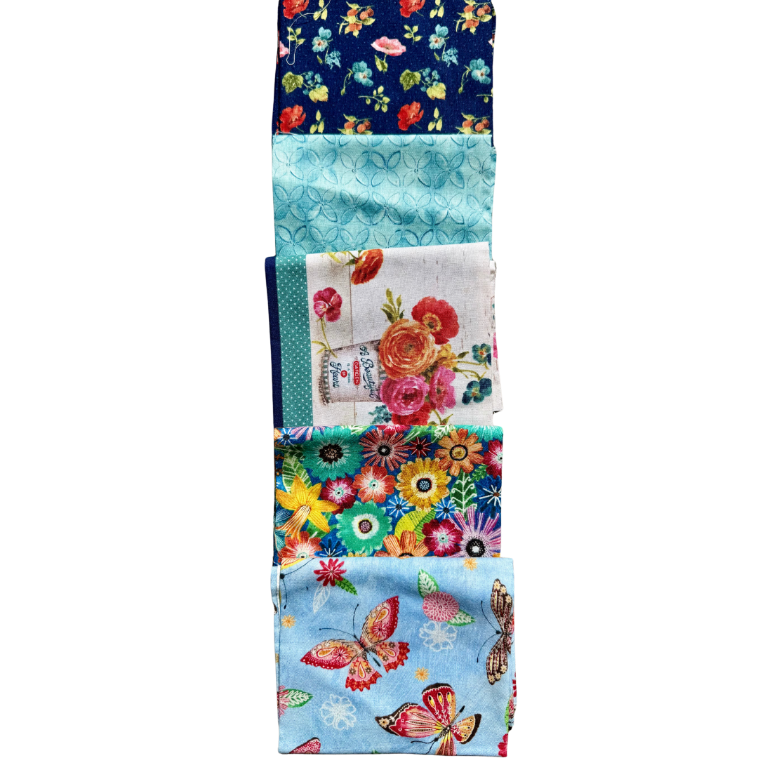 Flowers with Butterflies - 5- Fat Quarter Bundle