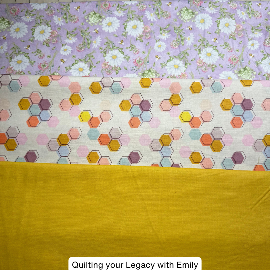 ๐ฅ๐ผ Honeycombs Flower Power โ Tonal 1-Yard Bundle (3 Yards Total)