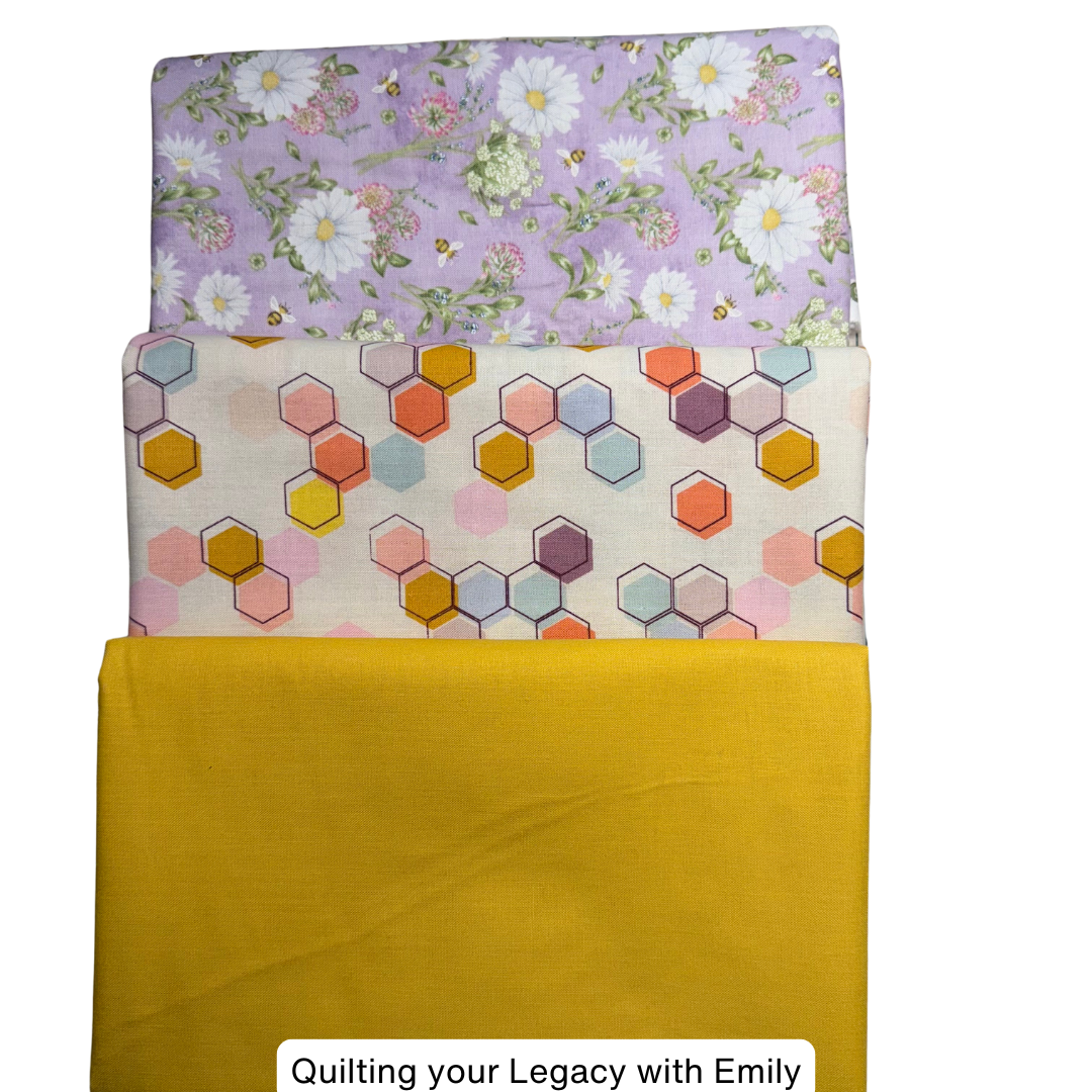 ๐ฅ๐ผ Honeycombs Flower Power โ Tonal 1-Yard Bundle (3 Yards Total)