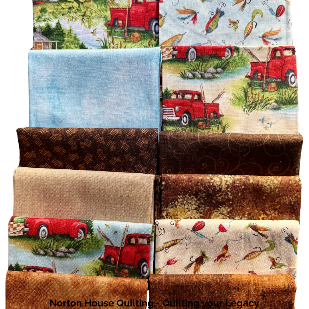 💥 Country Red Truck – 12 Fat Quarter Bundle (3 Yards Total)
