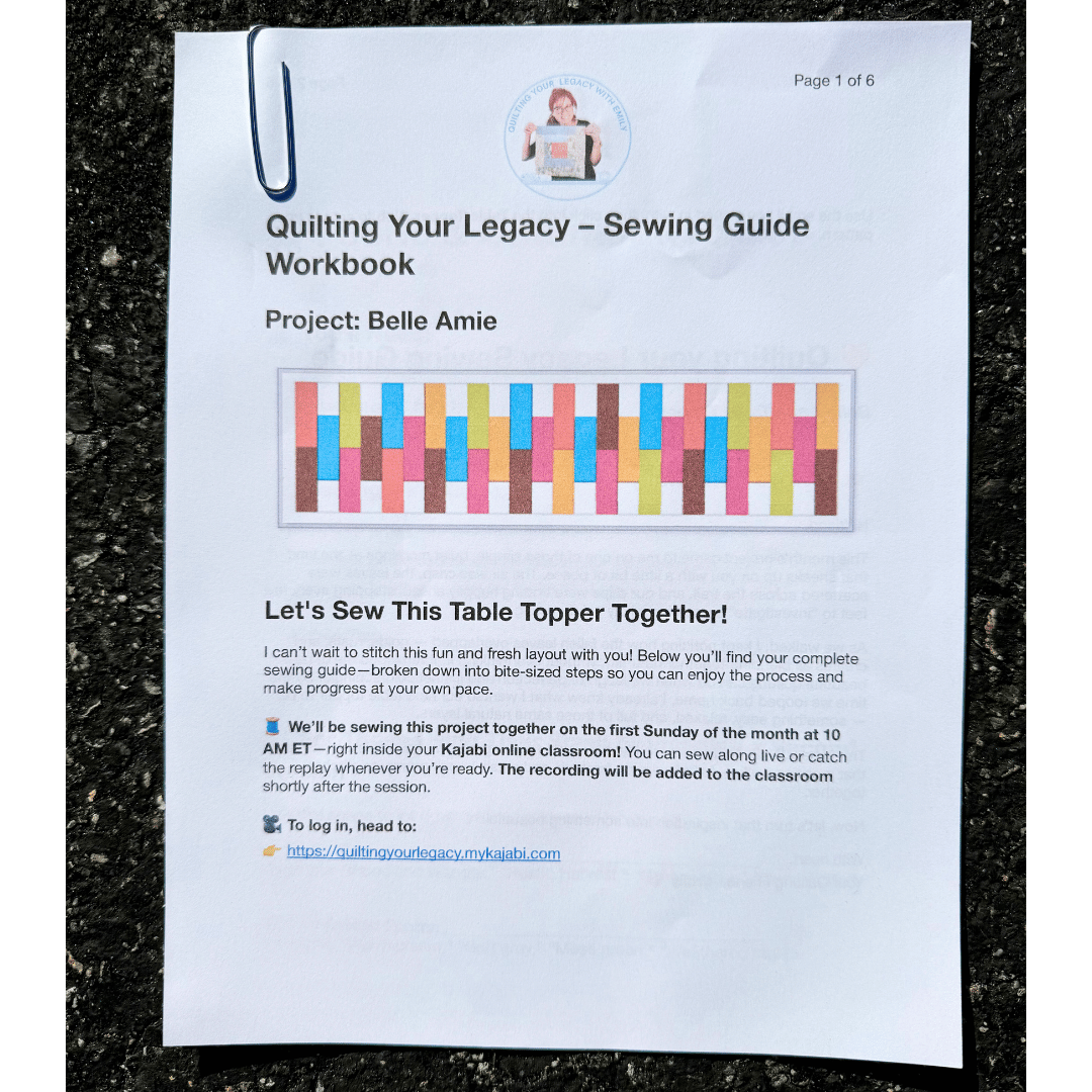 ✂️ Quilting Your Legacy Table Topper Fabric Kit 🪡💛