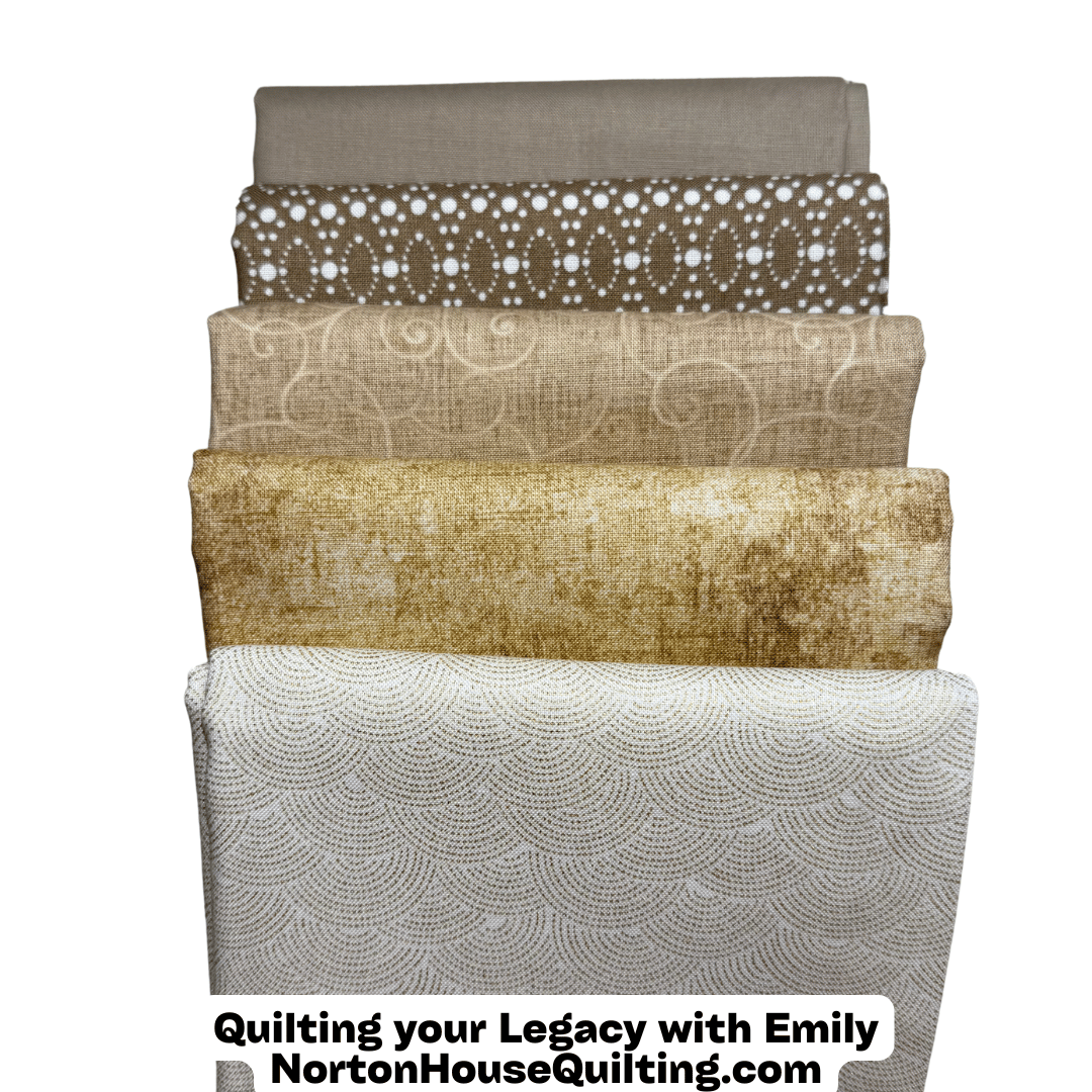 🤎 Cocoa & Clay – 5 Fat Quarter Bundle (Brown Tonals)