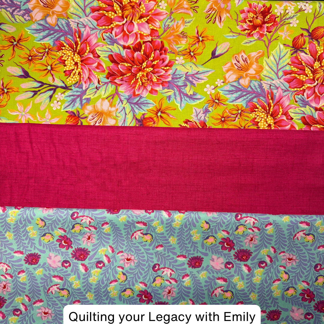 💥🌸 Tula Pink Flowers – 1-Yard Bundle (3 Yards Total) Bold Florals + Beautiful Tonals