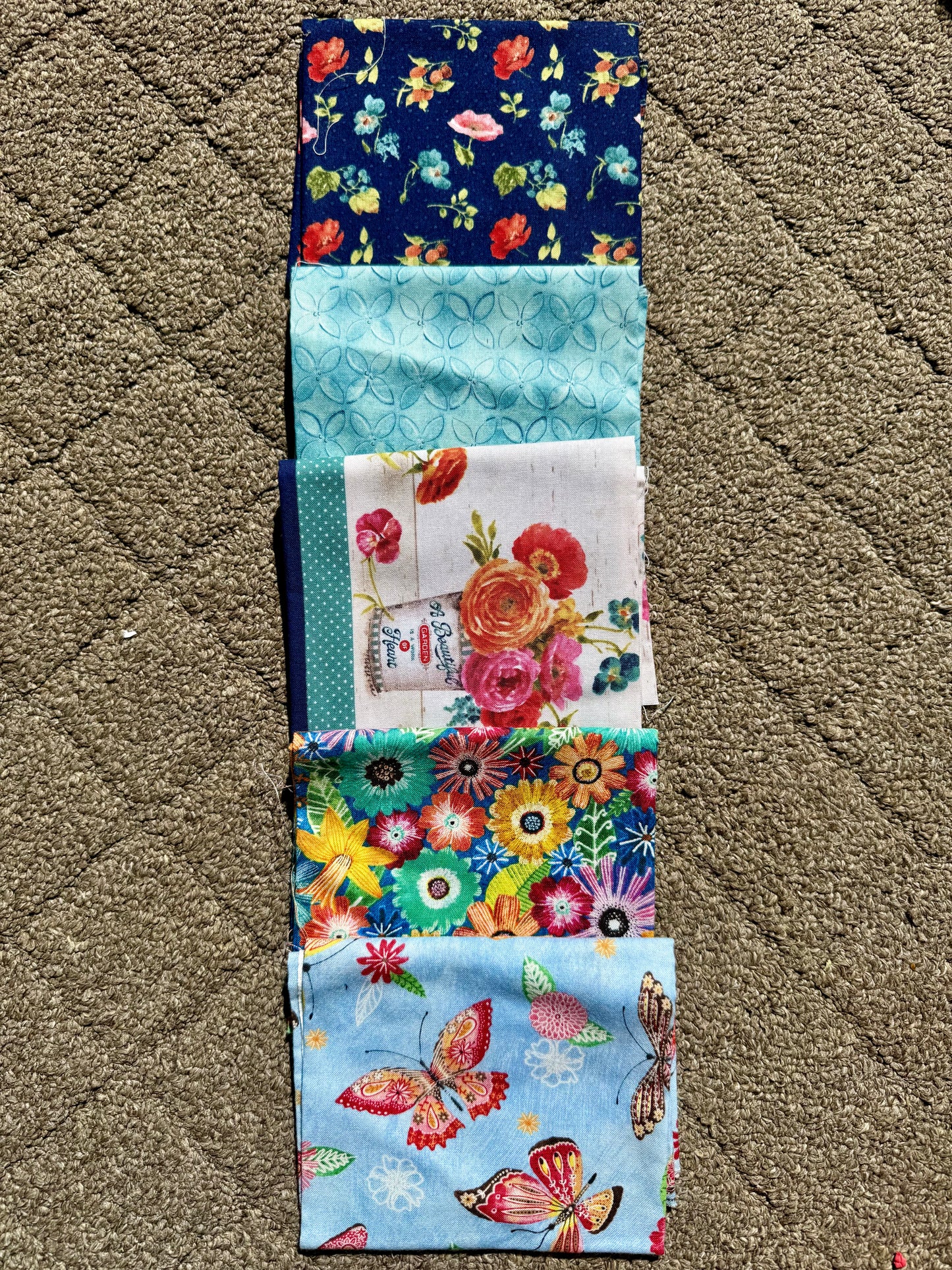 Flowers with Butterflies - 5- Fat Quarter Bundle