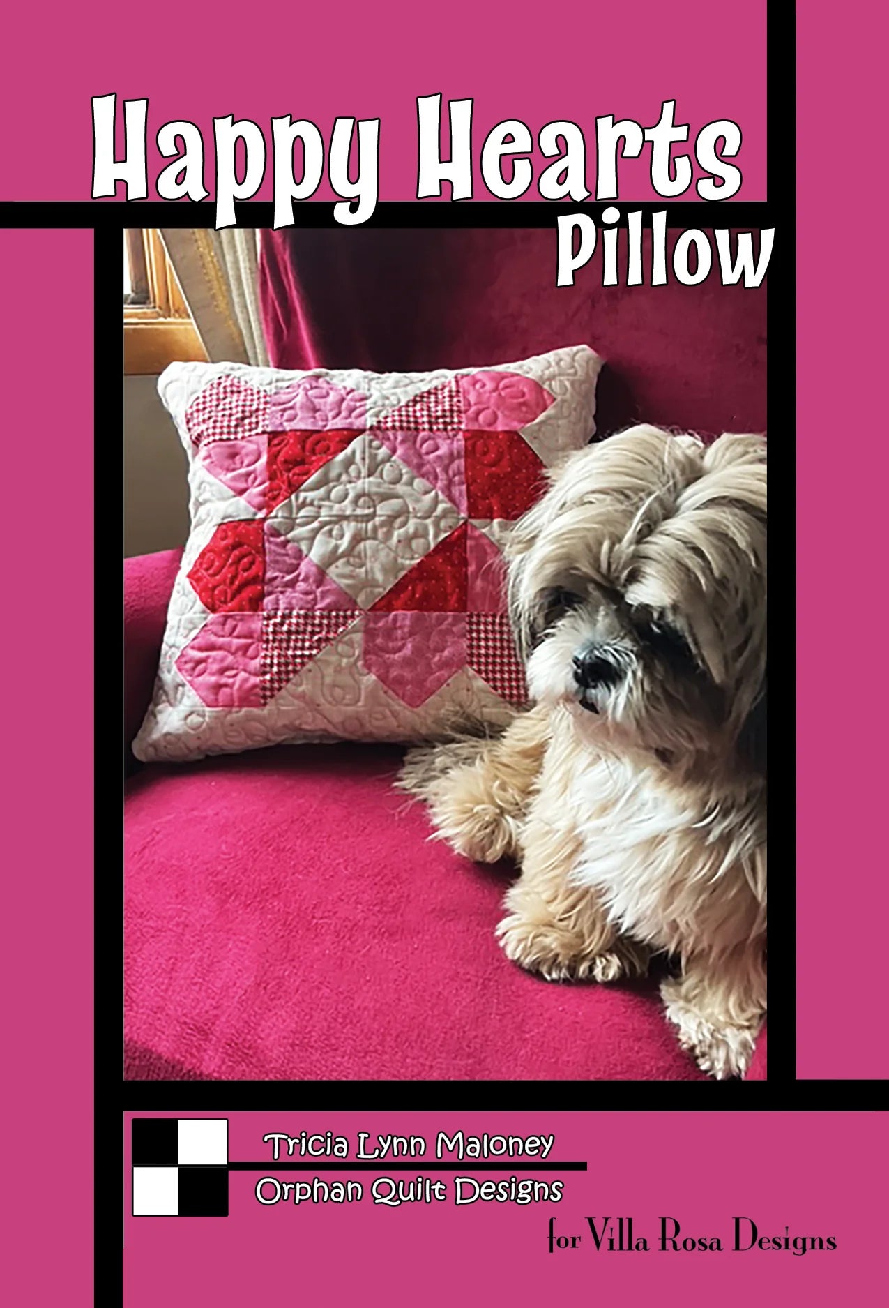 Happy Hearts Pillow — Digital Quilt Pattern (PDF Download) ✂️