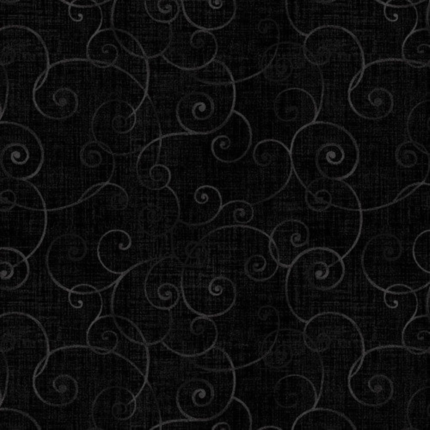 Whimsey Basic Swirls - Henry Glass - 8945-99 - Black Swirl