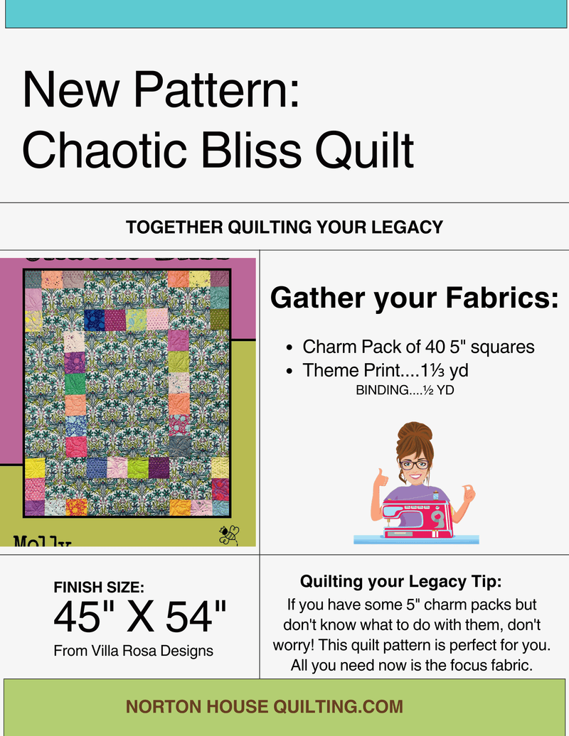 Chaotic Bliss Quilt Pattern - Villa Rosa Designs