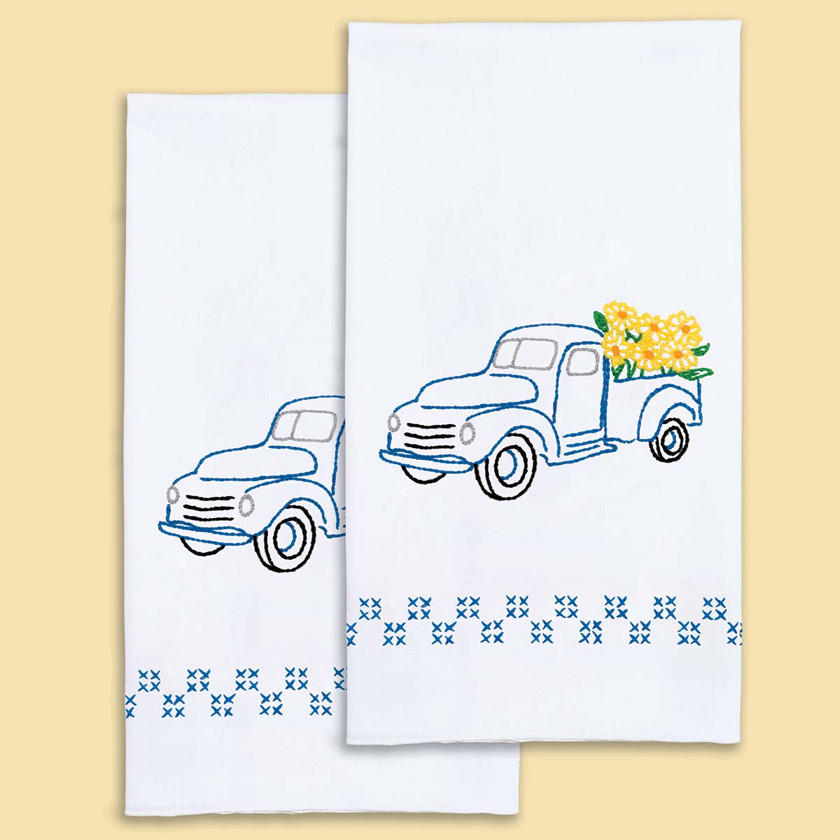 Flower Delivery Decorative Hand Towels Needlework