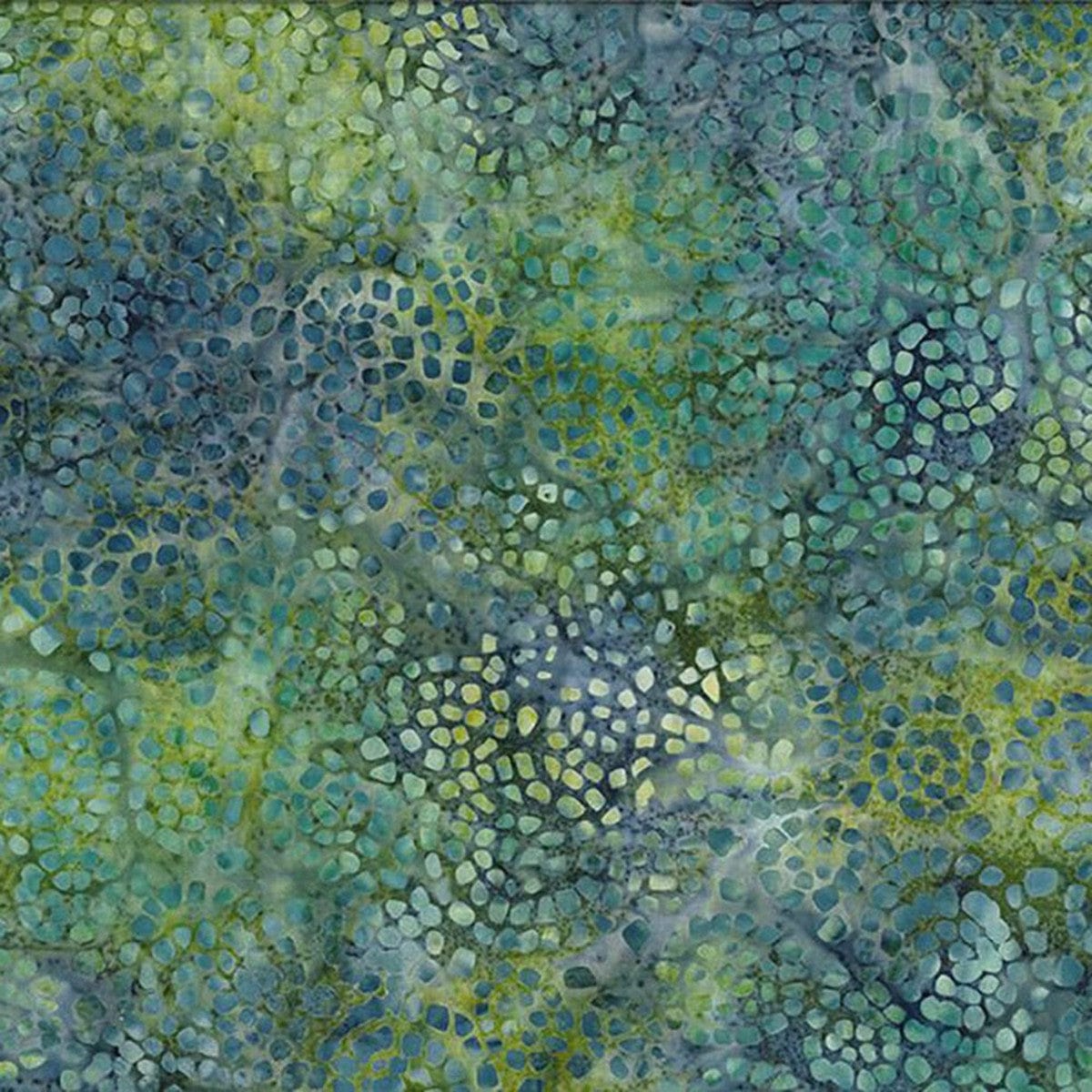 Lakeside - Blue / Green Mosaic Batik - Wilmington Prints Watercolor Fabrics