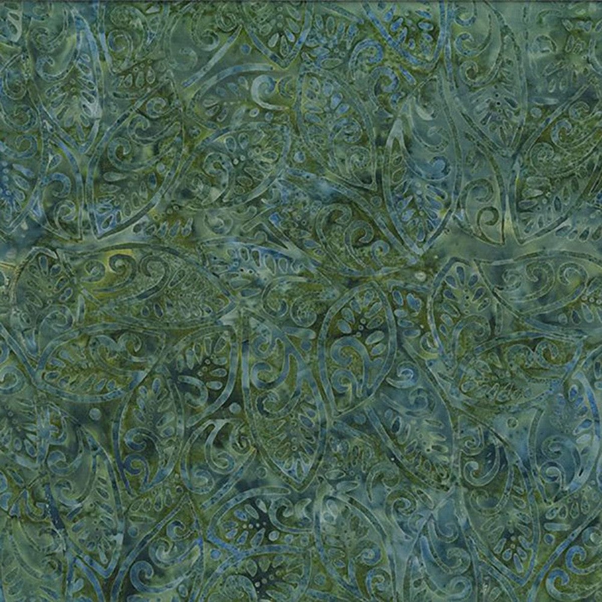 Lakeside - Forest Green Large Leaves - Wilmington Prints Watercolor Fabrics