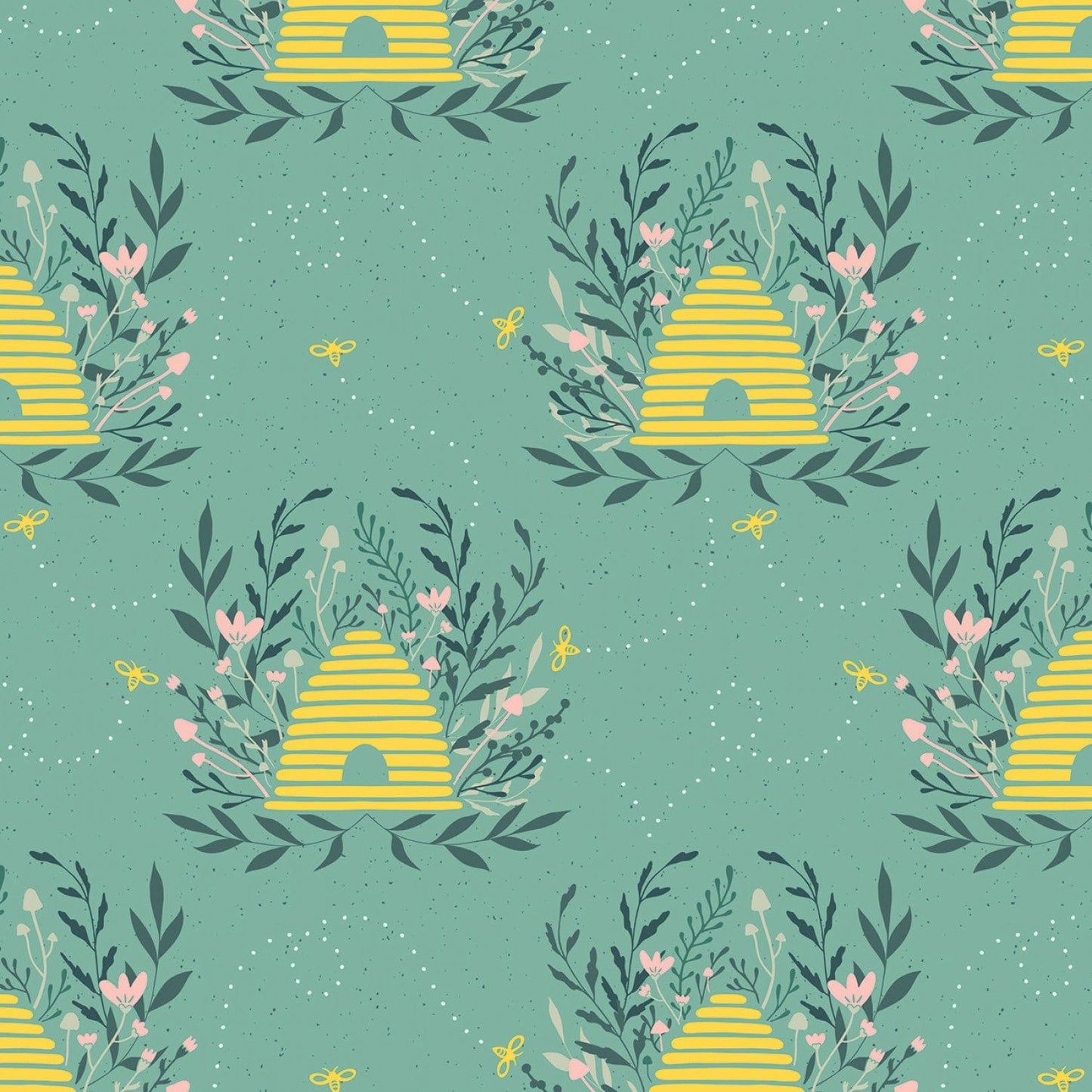 Harmony Main Seafoam - C11090-SEAFOAM - Riley Blake - Flower Prints