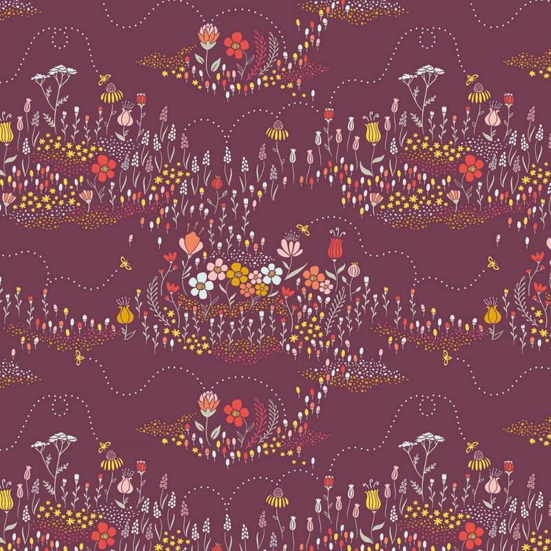 Harmony Buzzing Meadow Grape - C11092-GRAPE -  Riley Blake - Flower Prints