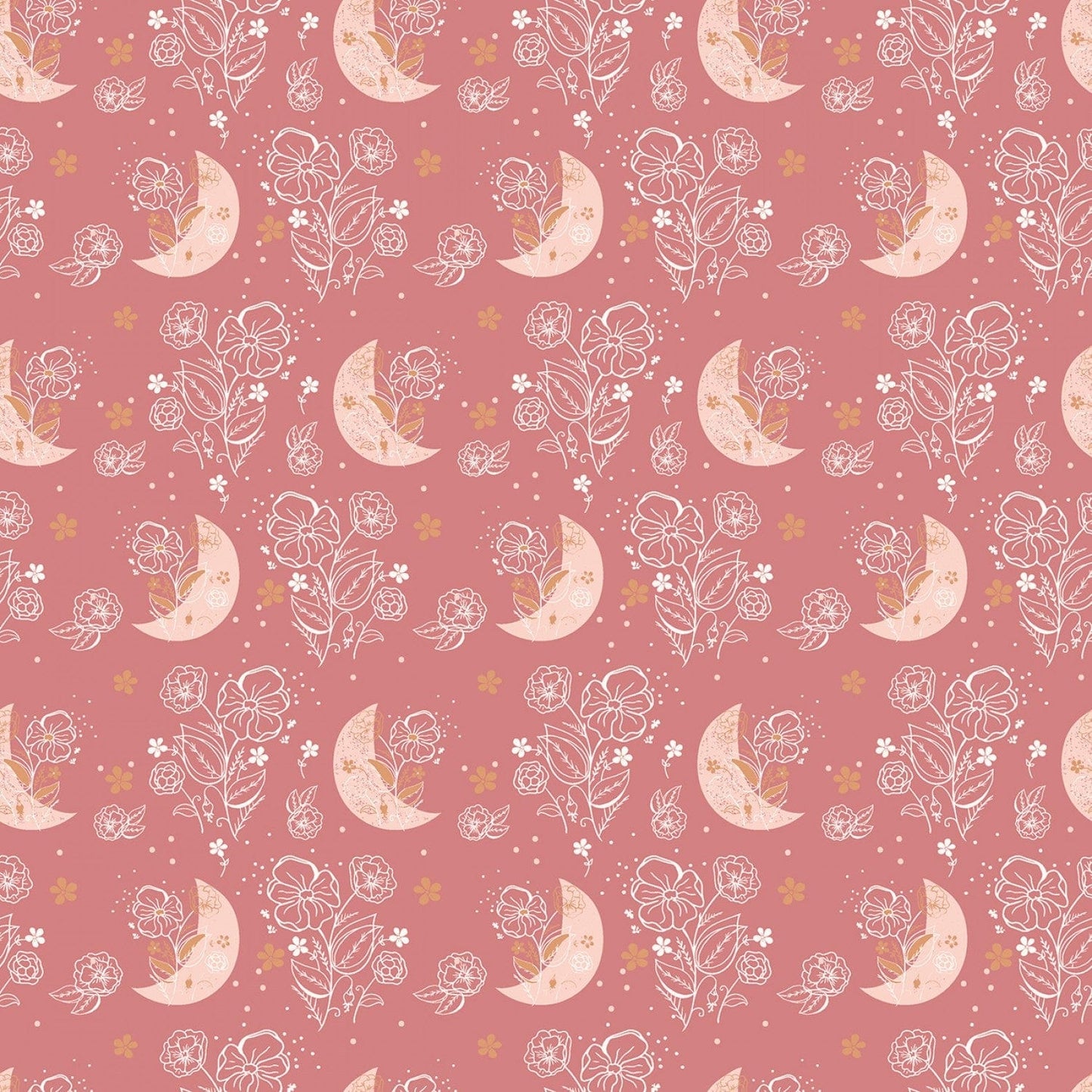 Beneath the Western Sky - Moons - C11191R-DKPINK - Riley Blake - Flower Prints