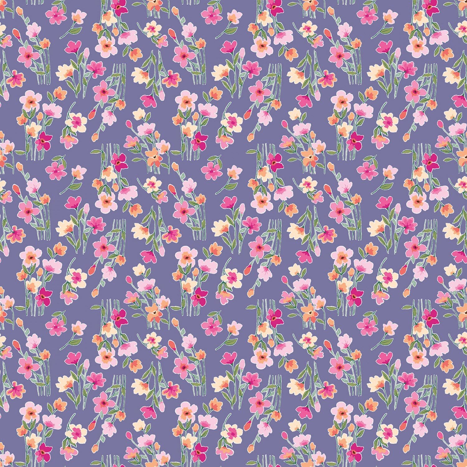 Lucy June Stems PLUM- C11224R-PLUM-  Riley Blake - Flower Prints