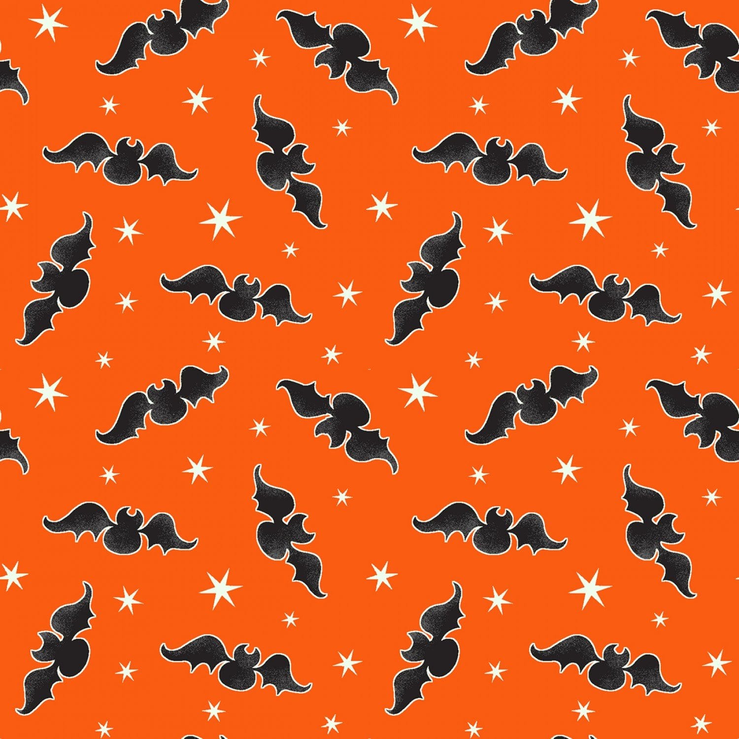 Orange Tossed Bats Glow in the Dark Fabric - 9537G-39 - Here We Glow Again - Henry Glass Fabrics - Halloween Fabrics