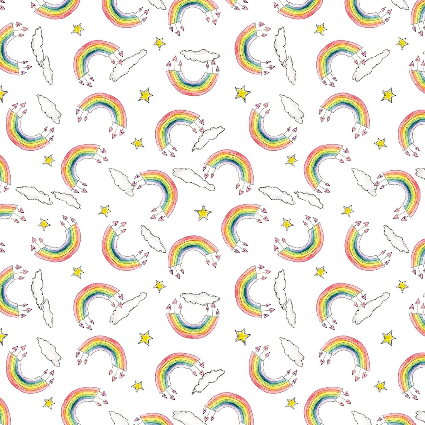 White Rainbow Toss - 10512-153 - Wilmington Prints - Sweet World Fabric