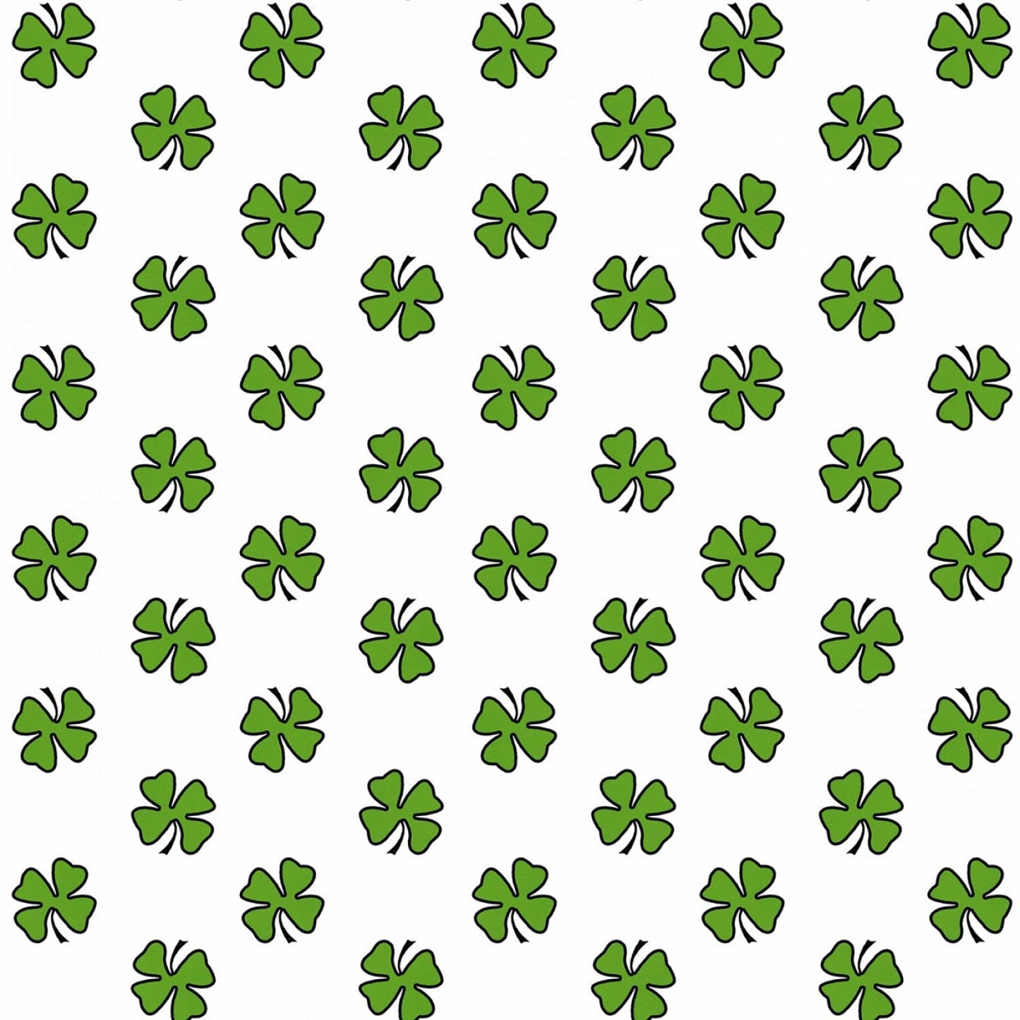 Hello Lucky - White & Green Four Leaf Clover - 9735-06 - Henry Glass