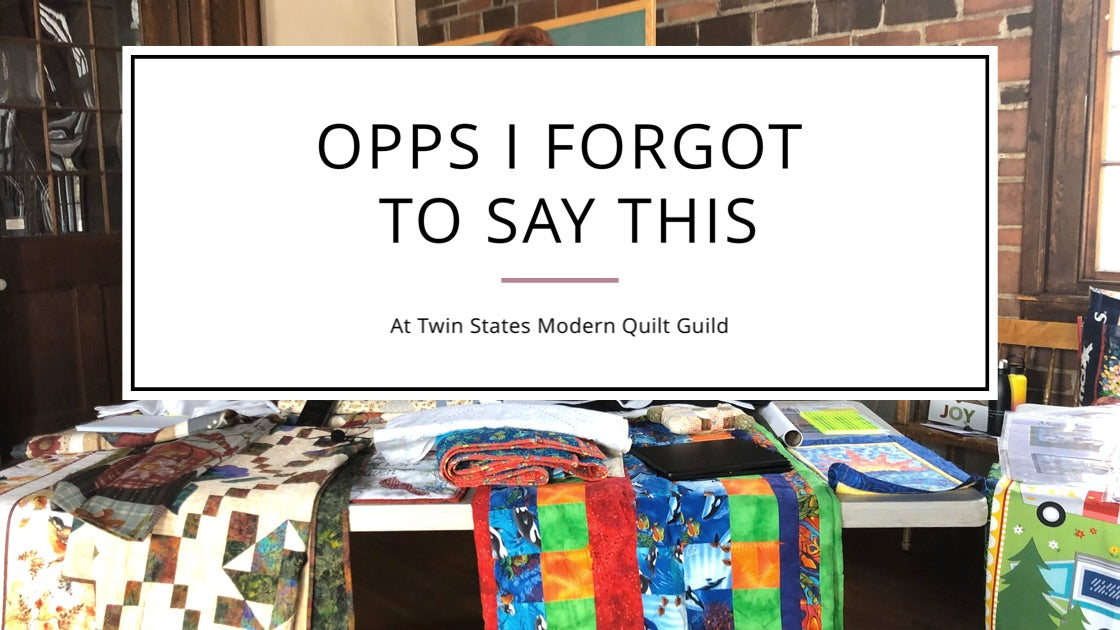 OPPS I forgot to say this at the Quilting your Legacy Presentation!