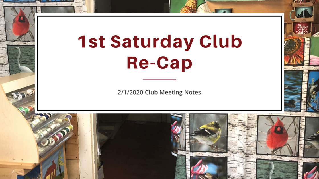 1st Saturday Club Re-Cap