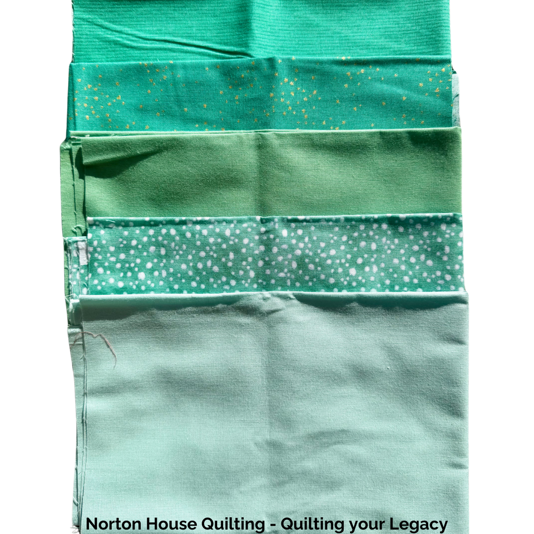 🐚 Sea Glass – 5 Fat Quarter Bundle (Shades of Teal)