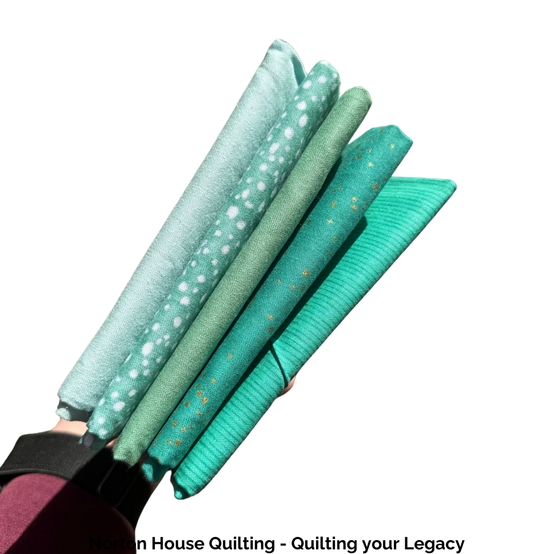 🐚 Sea Glass – 5 Fat Quarter Bundle (Shades of Teal)
