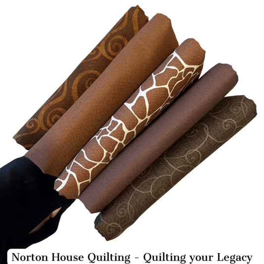 🤎 Warm Hearth – 5 Fat Quarter Bundle (Brown Tonals)