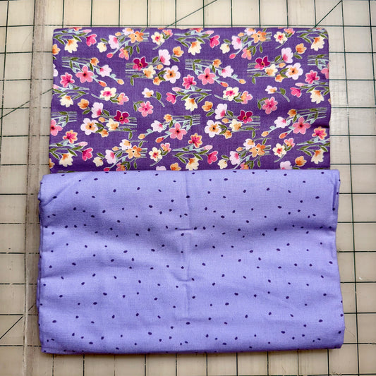 🌻 Purple Flower Power – Dynamic Duo 2 - 1-yard Cuts
