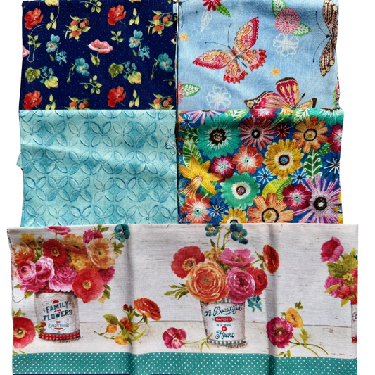 Flowers with Butterflies - 5- Fat Quarter Bundle