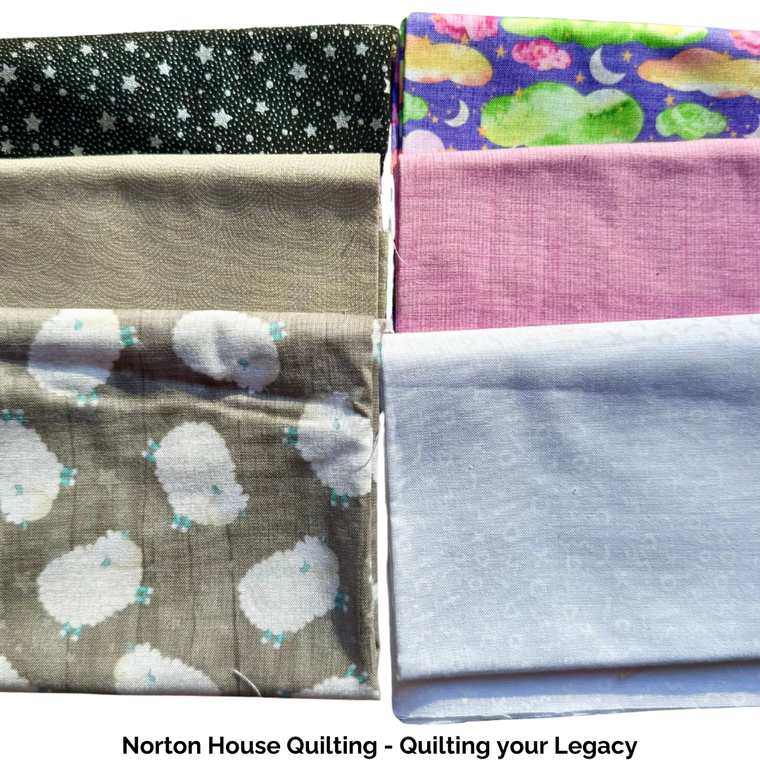 🌙 Sleepy Time – 6 Fat Quarter Bundle (Soft &amp; Soothing Prints)