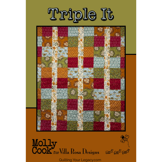 DIGITAL Triple It Quilt Pattern - Villa Rosa Designs