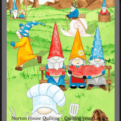 Hangin With My Gnomies BBQ Panel - 1447P 66 Green - Blank Quilting