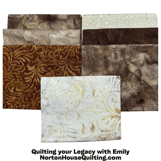 Warm Woods – Bali Fat Quarter Bundle (1.75 Yards Total) 🔹