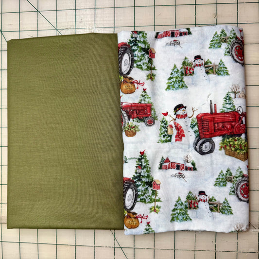 🌻 Winter Snowman with Green - Dynamic Duo 2 - 1-yard Cuts