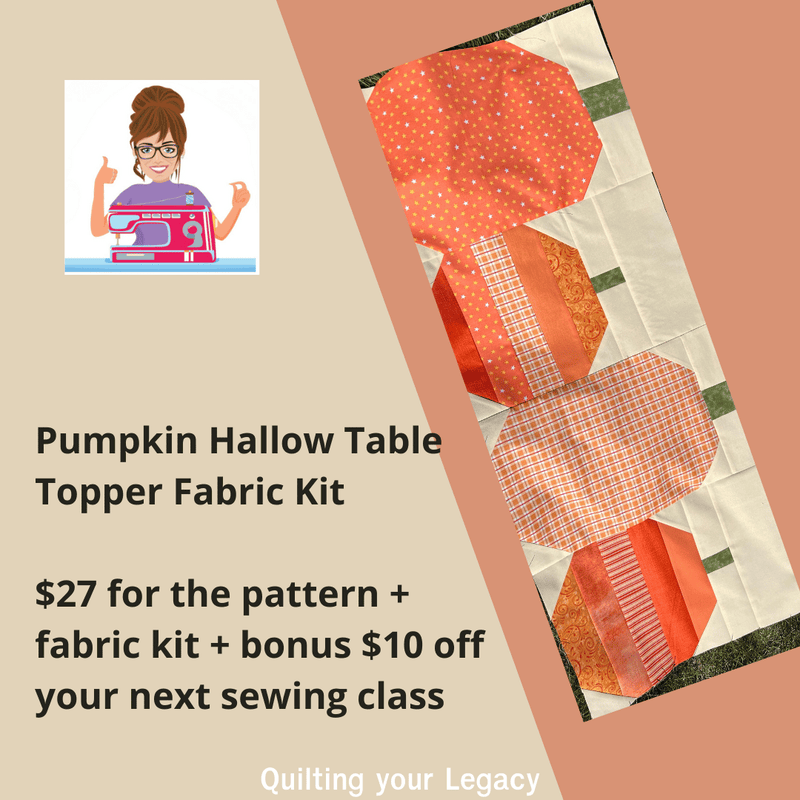 Pumpkin Hallow Table Topper - Fabric Kit + Pattern