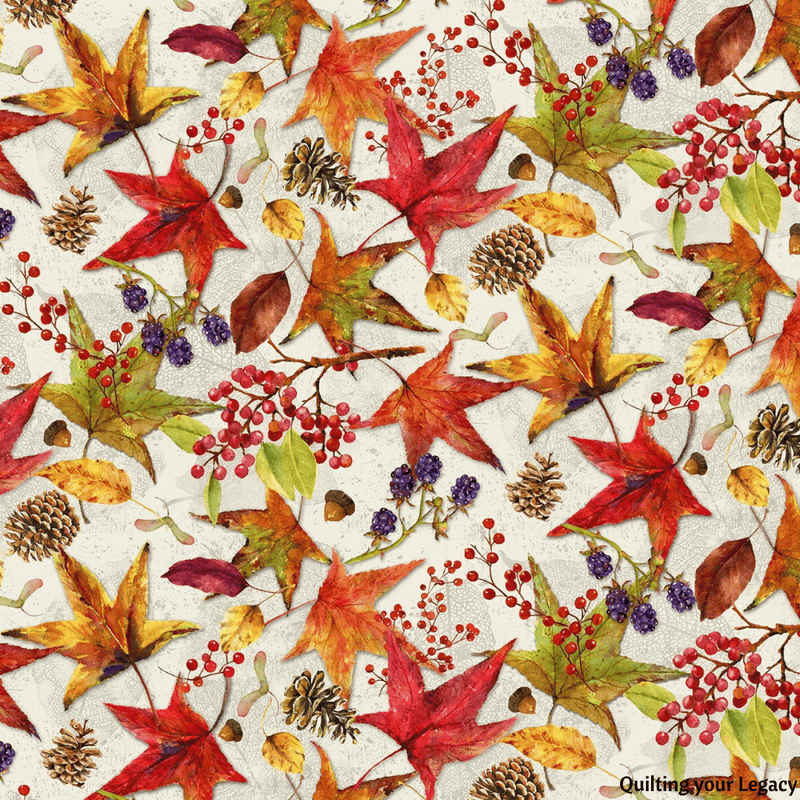 Harvest Whisper by Studio e Meraki 5741 48 Ecru Fall Toss