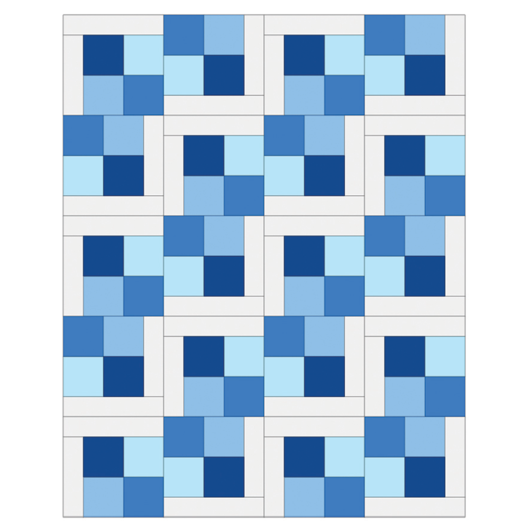 Coastal Blues Farmhouse Quilt - Kit