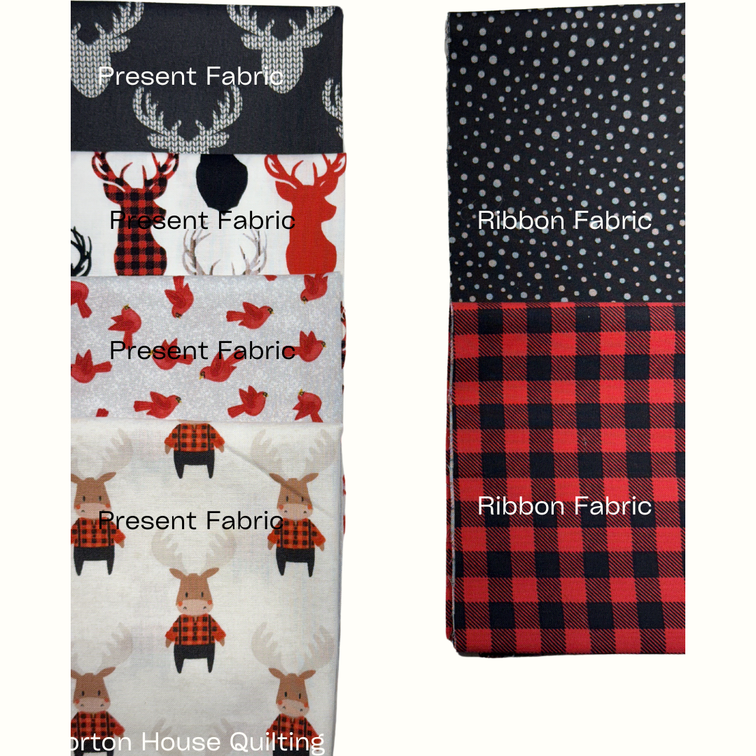 Presents for You (Red & Black) Table Topper - Fabric Kit + Pattern ...
