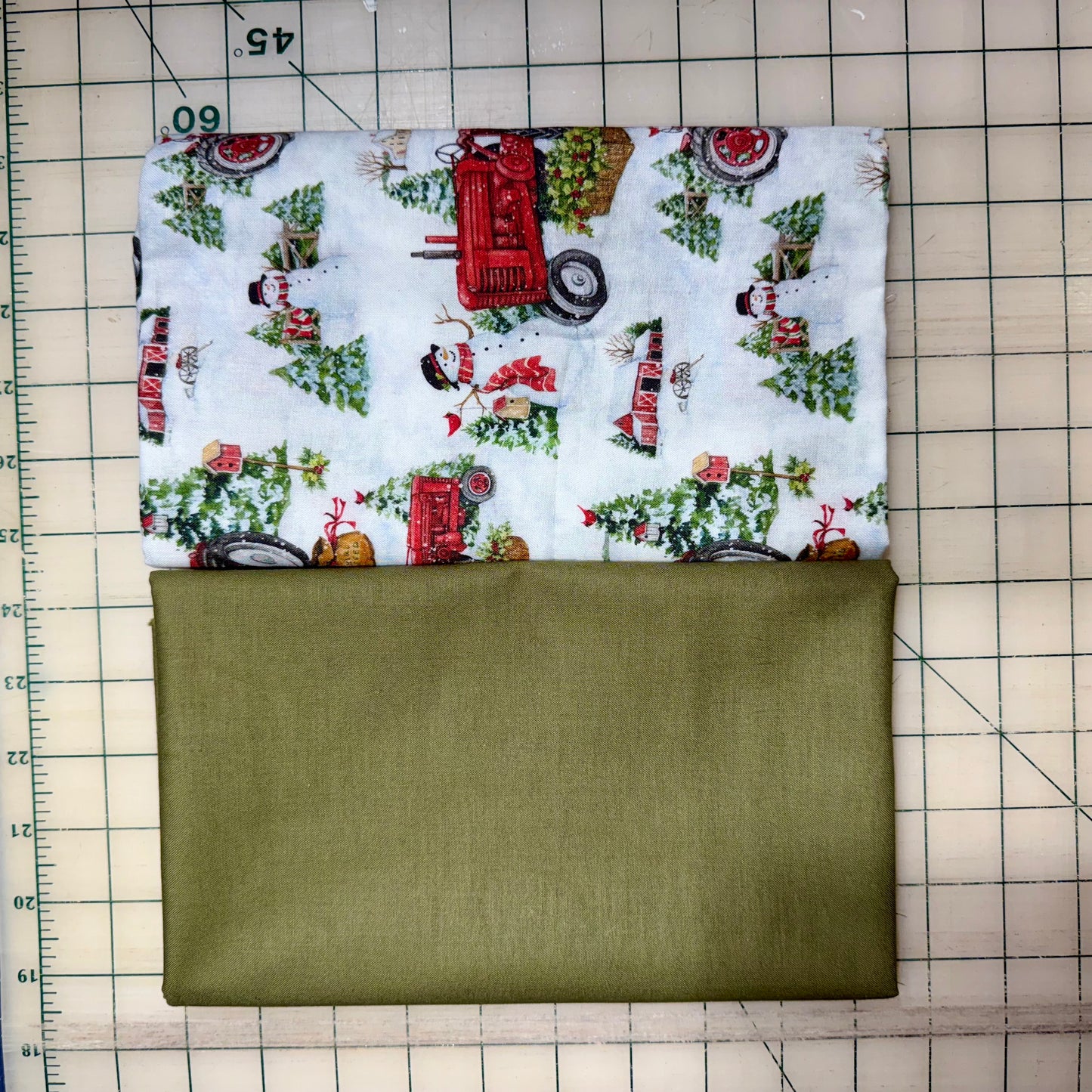 🌻 Winter Snowman with Green - Dynamic Duo 2 - 1-yard Cuts