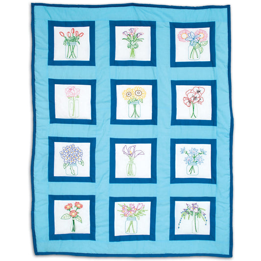 Antique Jars 9″ Theme Quilt Blocks Needleword
