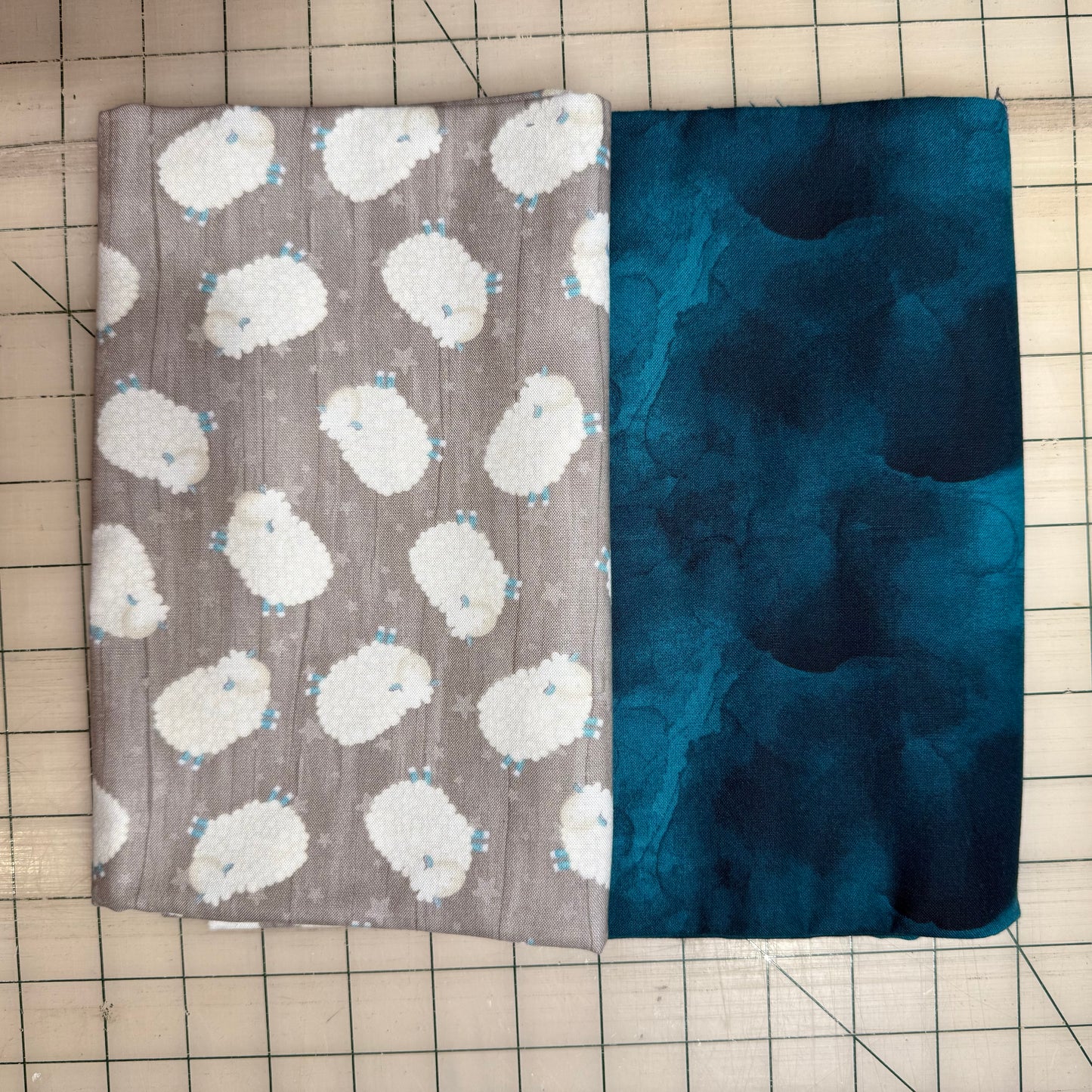 🌻 Sleepy Sheep with Blue - Dynamic Duo 2 - 1-yard Cuts
