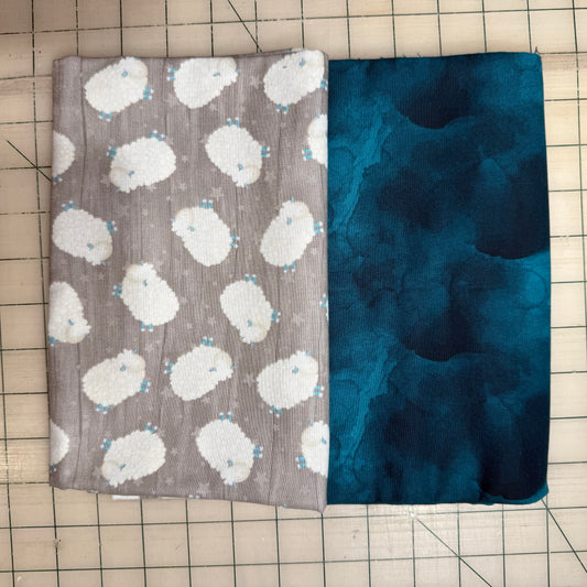 🌻 Sleepy Sheep with Blue - Dynamic Duo 2 - 1-yard Cuts