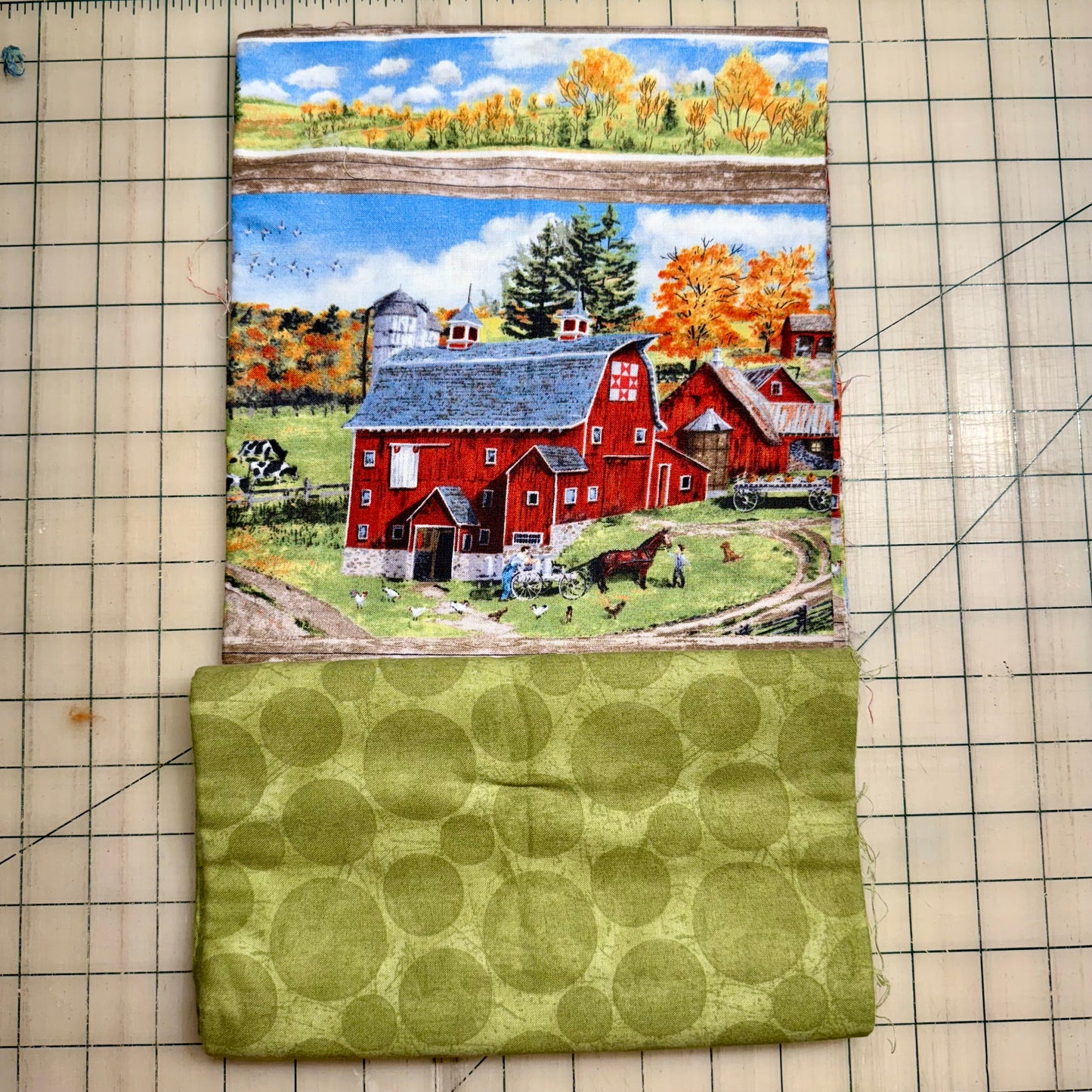 🍁 Farmhouse Auutumn with Green - Dynamic Duo 2 - 1-yard Cuts