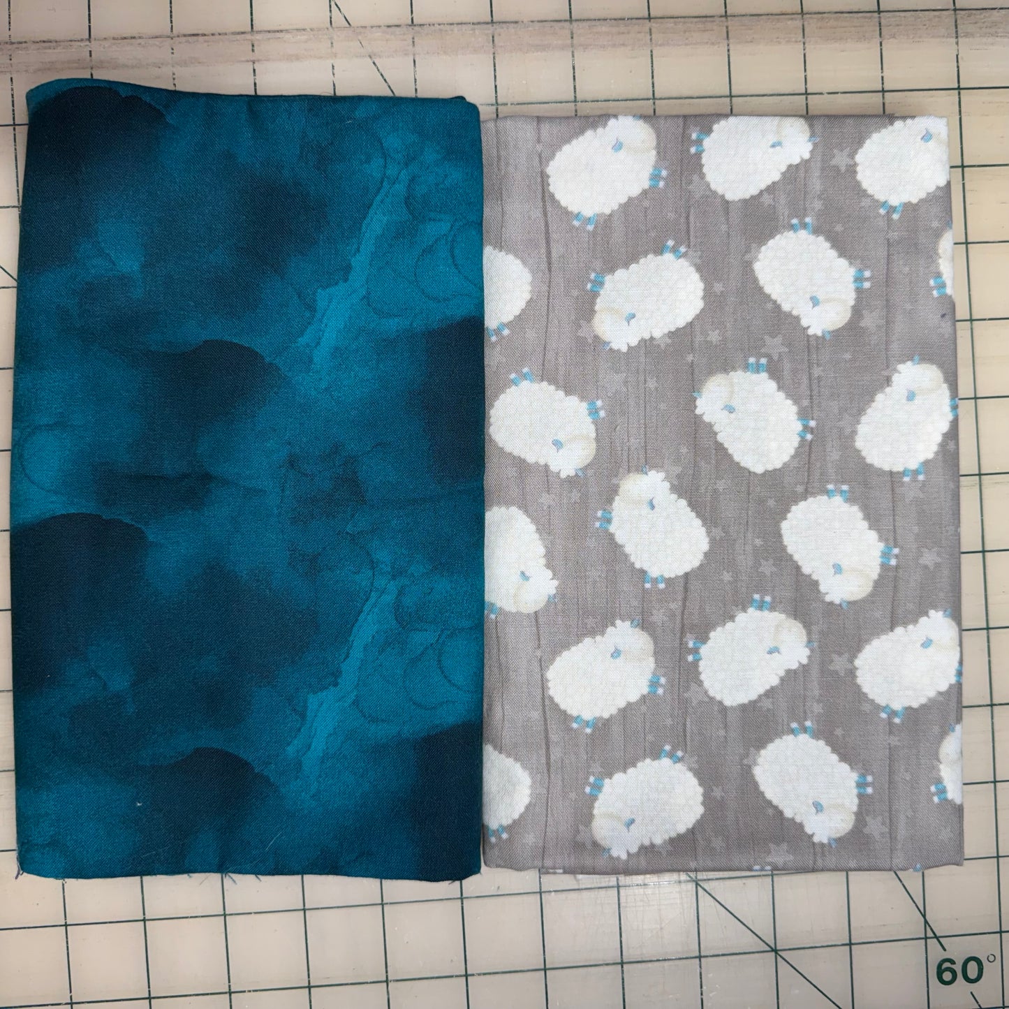 🌻 Sleepy Sheep with Blue - Dynamic Duo 2 - 1-yard Cuts