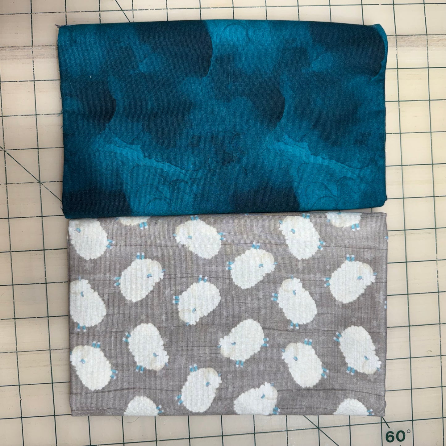 🌻 Sleepy Sheep with Blue - Dynamic Duo 2 - 1-yard Cuts