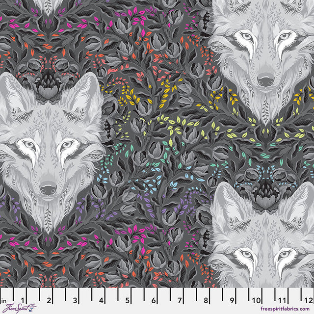 Wolf of Pink Street - Carbon || Graywork - Tula Pink